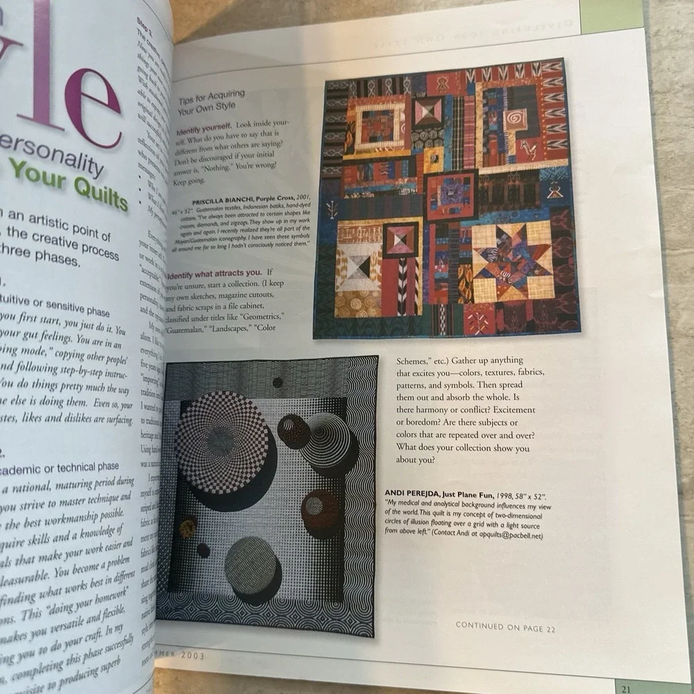 Quilting Quarterly Magazine Vintage Summer 2003